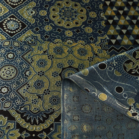  Natural Dyed Mashru Silk Ajrakh Print Fabric