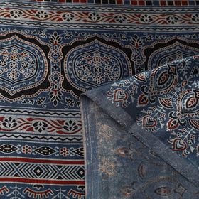 Buy Natural Dyed Mashru Silk Ajrakh Print Fabric