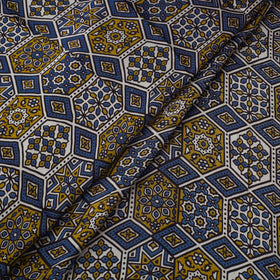 Natural Dyed Block Print Modal Silk Ajrakh Fabric