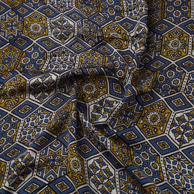 Natural Dyed Block Print Modal Silk Ajrakh Fabric