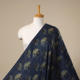 Blue Natural Dyed Block Print Modal Silk Ajrakh Fabric