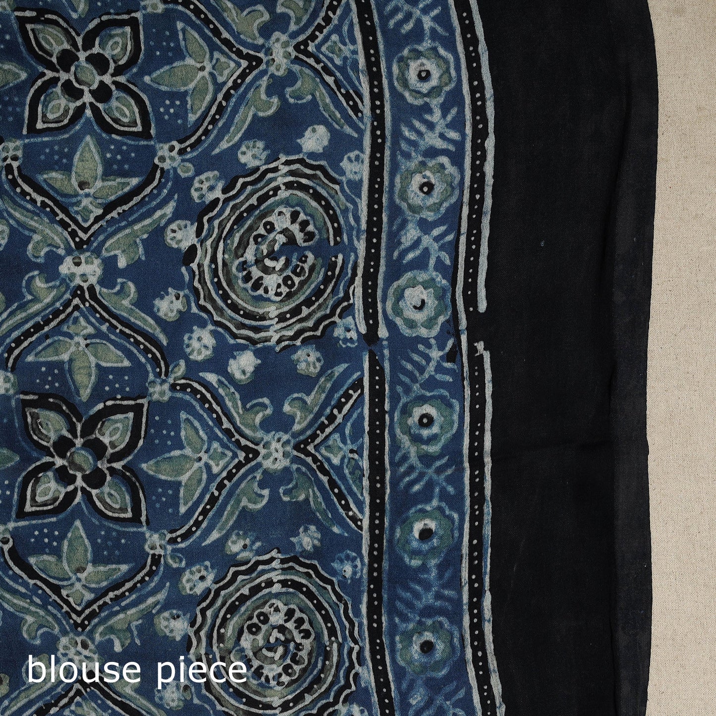 Blue - natural dyed modal silk saree 15 - handcrafted