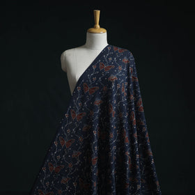 Natural dyed pure mul cotton hand block ajrakh print fabric