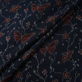 Natural dyed pure mul cotton hand block ajrakh print fabric