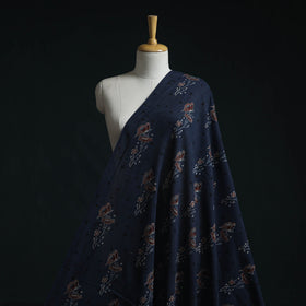 Natural dyed pure mul cotton hand block ajrakh print fabric