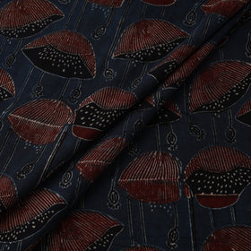 Natural dyed pure mul cotton hand block ajrakh print fabric
