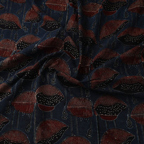 Natural dyed pure mul cotton hand block ajrakh print fabric