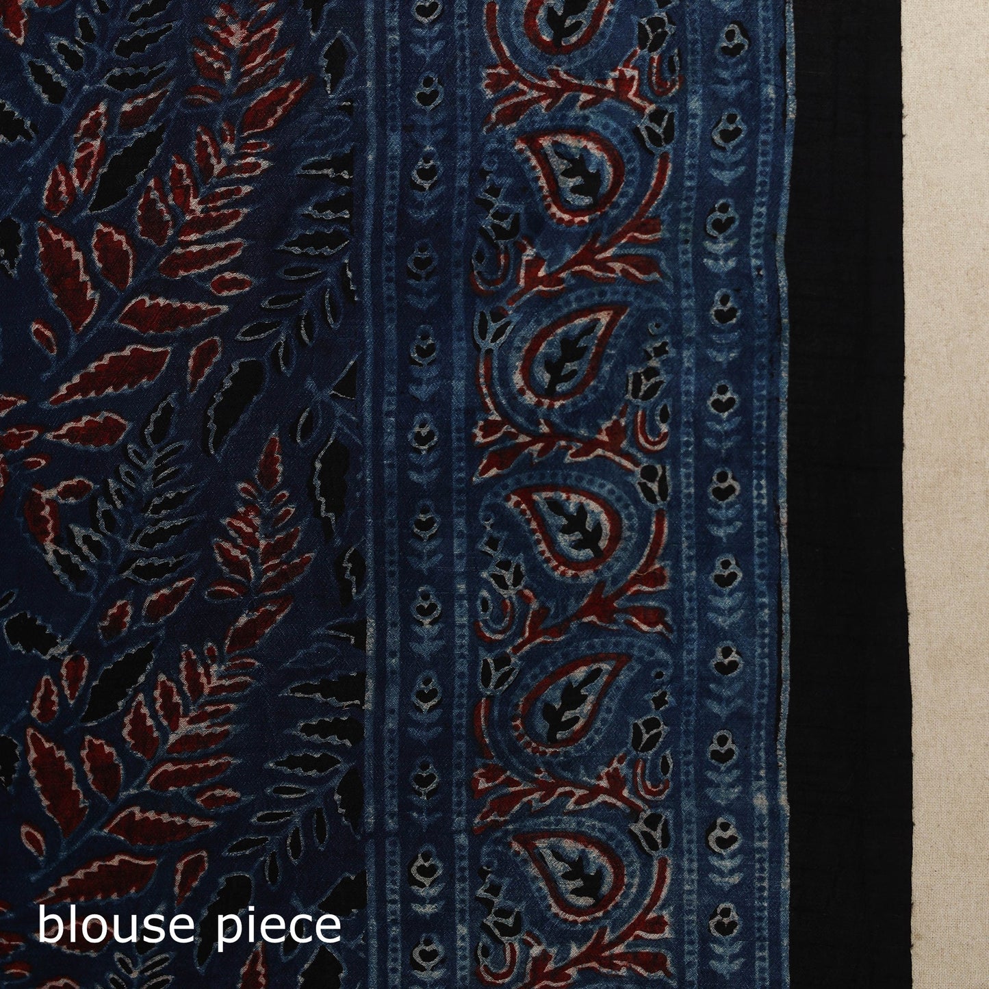 Blue - natural dyed silk saree 01 - handcrafted