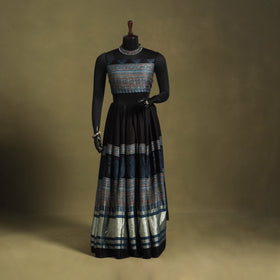 Blue - navratri garba modal silk unstitched chaniya choli