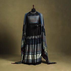 Blue - navratri garba modal silk unstitched chaniya choli