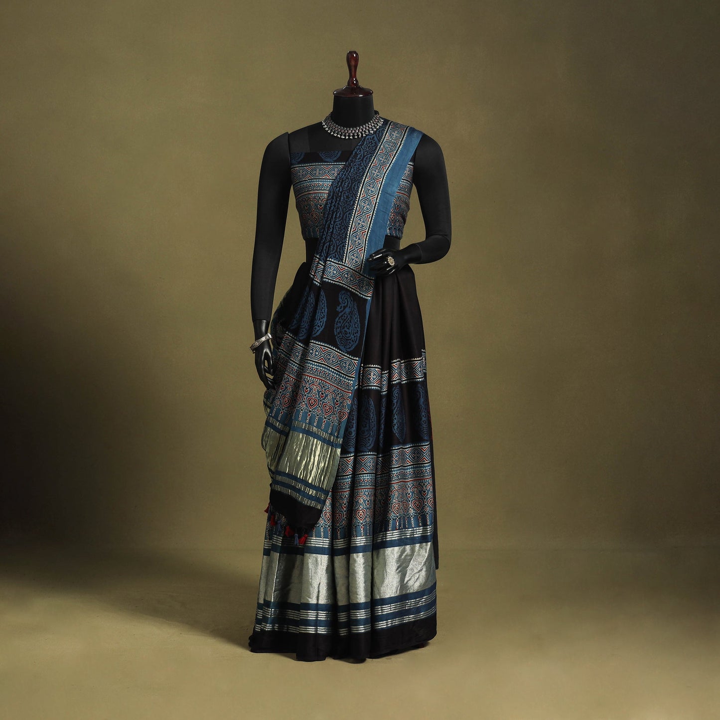 Blue - navratri garba modal silk unstitched chaniya choli