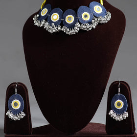 Blue - navratri special! Fabart german silver mirror work