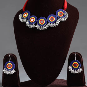 Blue - navratri special! Fabart german silver mirror work