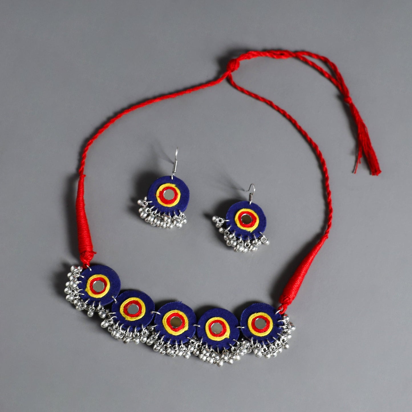 Blue - navratri special! Fabart german silver mirror work