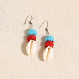 Blue - navratri special! German silver shell & thread beads