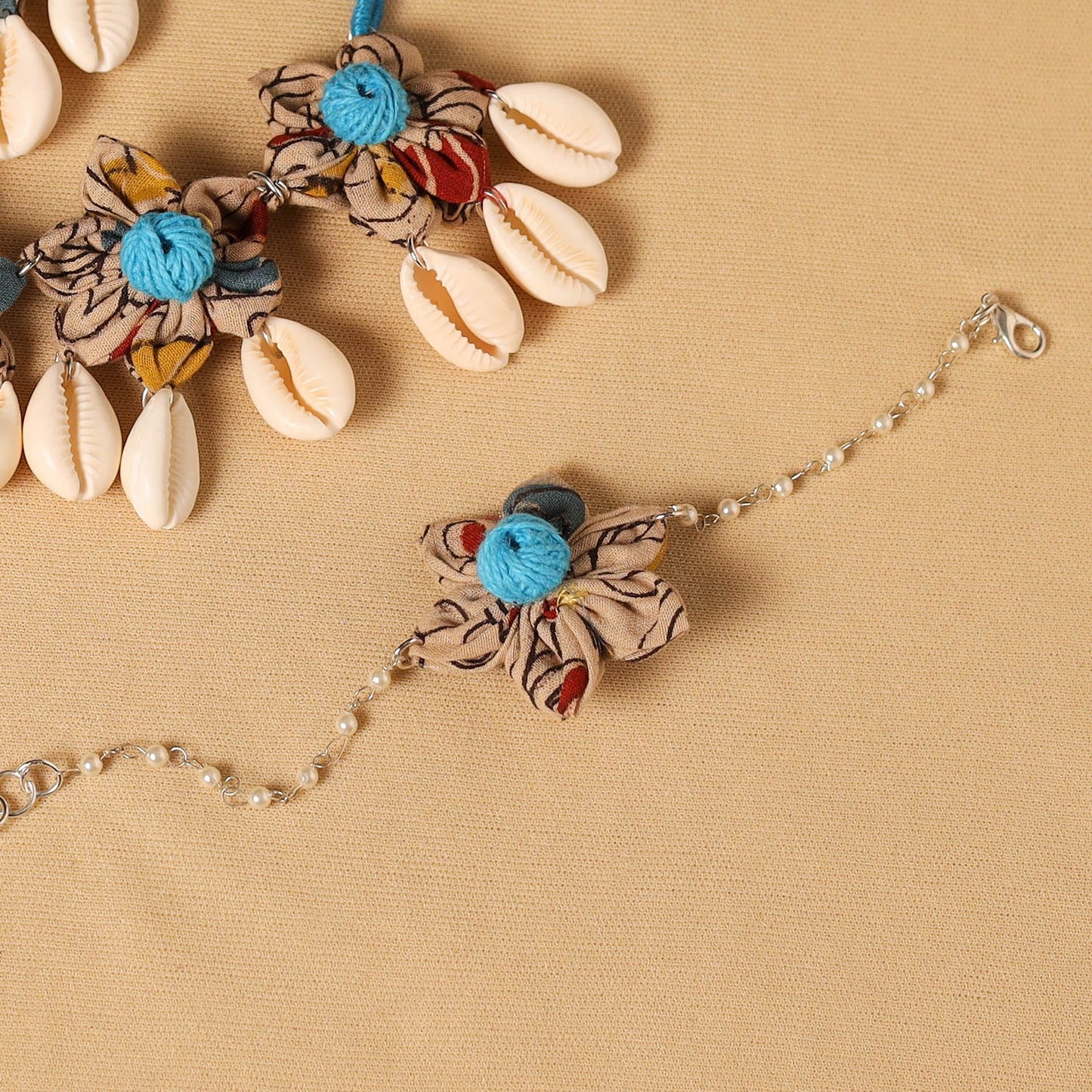 Handmade Fabart Floral Jewellery Set