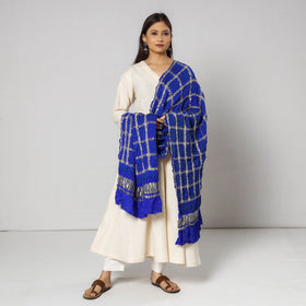  Kutch Bandhani Tie-Dye Zari Checks Modal Silk Dupatta 