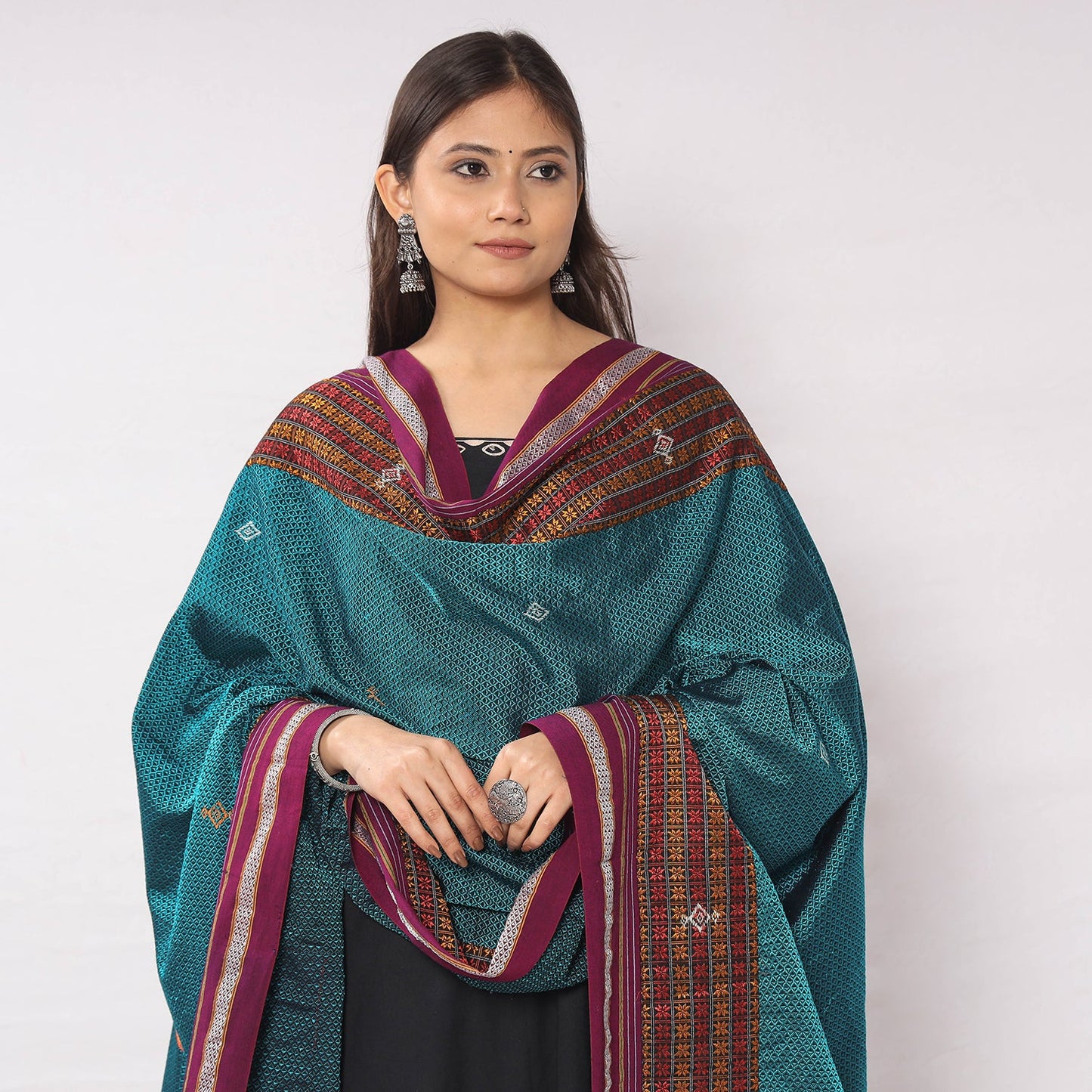  Hand Embroidery Cotton Dupatta