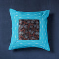  Noori Ikat Cotton With Modal Silk Block Print Cushion Cover 