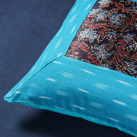  Noori Ikat Cotton With Modal Silk Block Print Cushion Cover 