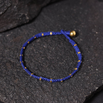 Blue - odisha dokra threadwork tribal anklet 05