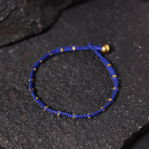 Blue - odisha dokra threadwork tribal anklet 05