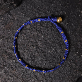 Blue - odisha dokra threadwork tribal anklet 05
