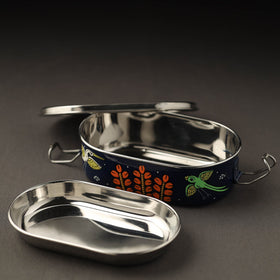  Odisha Pattachitra Handpainted Stainless Steel Capsule Lunch Box (4 x 2 in) Online at iTokri.com