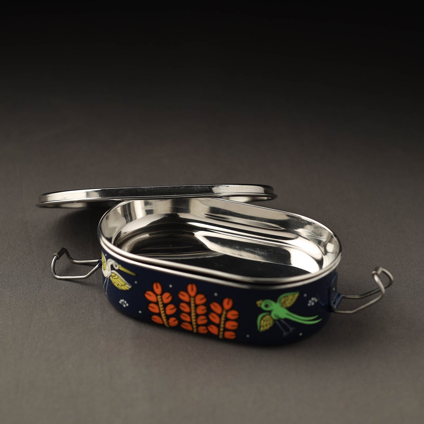  Odisha Pattachitra Handpainted Stainless Steel Capsule Lunch Box (4 x 2 in) Online at iTokri.com