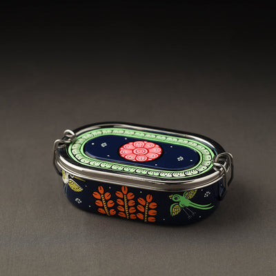  Odisha Pattachitra Handpainted Stainless Steel Capsule Lunch Box (4 x 2 in) Online at iTokri.com