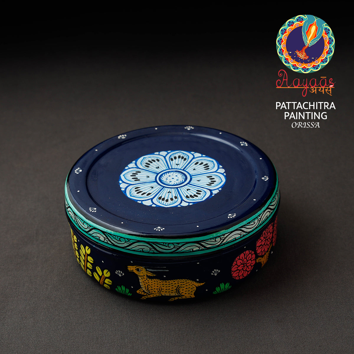  Odisha Pattachitra Handpainted Stainless Steel Casserole 
