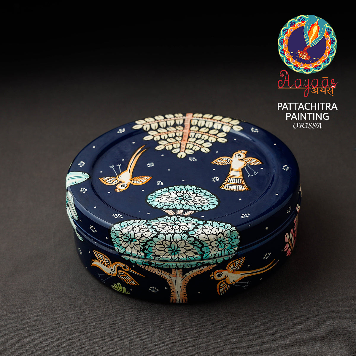  Odisha Pattachitra Handpainted Stainless Steel Casserole 
