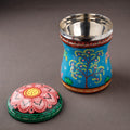 Bengal Patua Blue Handpainted Stainless Steel Canister