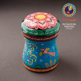 Bengal Patua Blue Handpainted Stainless Steel Canister