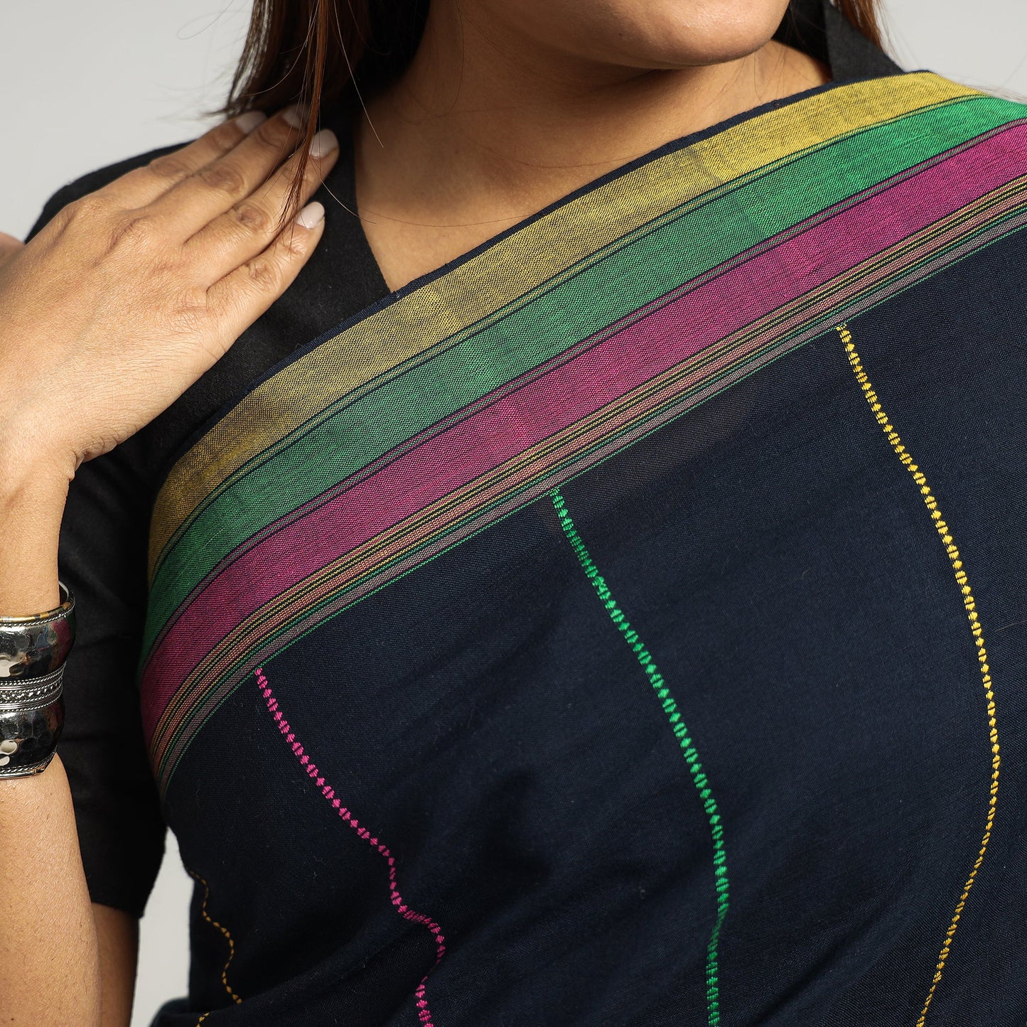  Organic Kala Cotton Bhujodi Handloom Saree