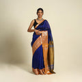 Shop Original Blue Handloom Silk Cotton Mangalagiri Saree