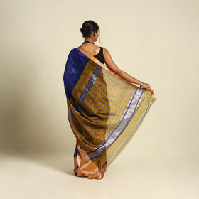 Shop Original Blue Handloom Silk Cotton Mangalagiri Saree