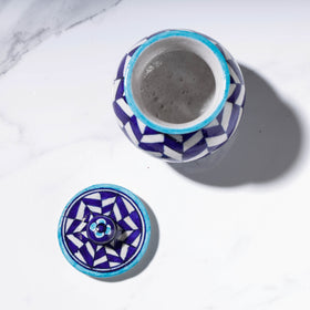  Original Blue Pottery Ceramic Barni/Storage Jar with Lid (Small) Online in India 