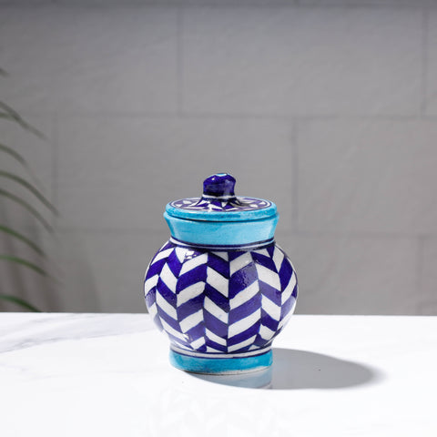  Original Blue Pottery Ceramic Barni/Storage Jar with Lid (Small) Online in India 