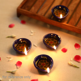 Shop Decorative Blue Pottery Diyas Online at iTokri.com
