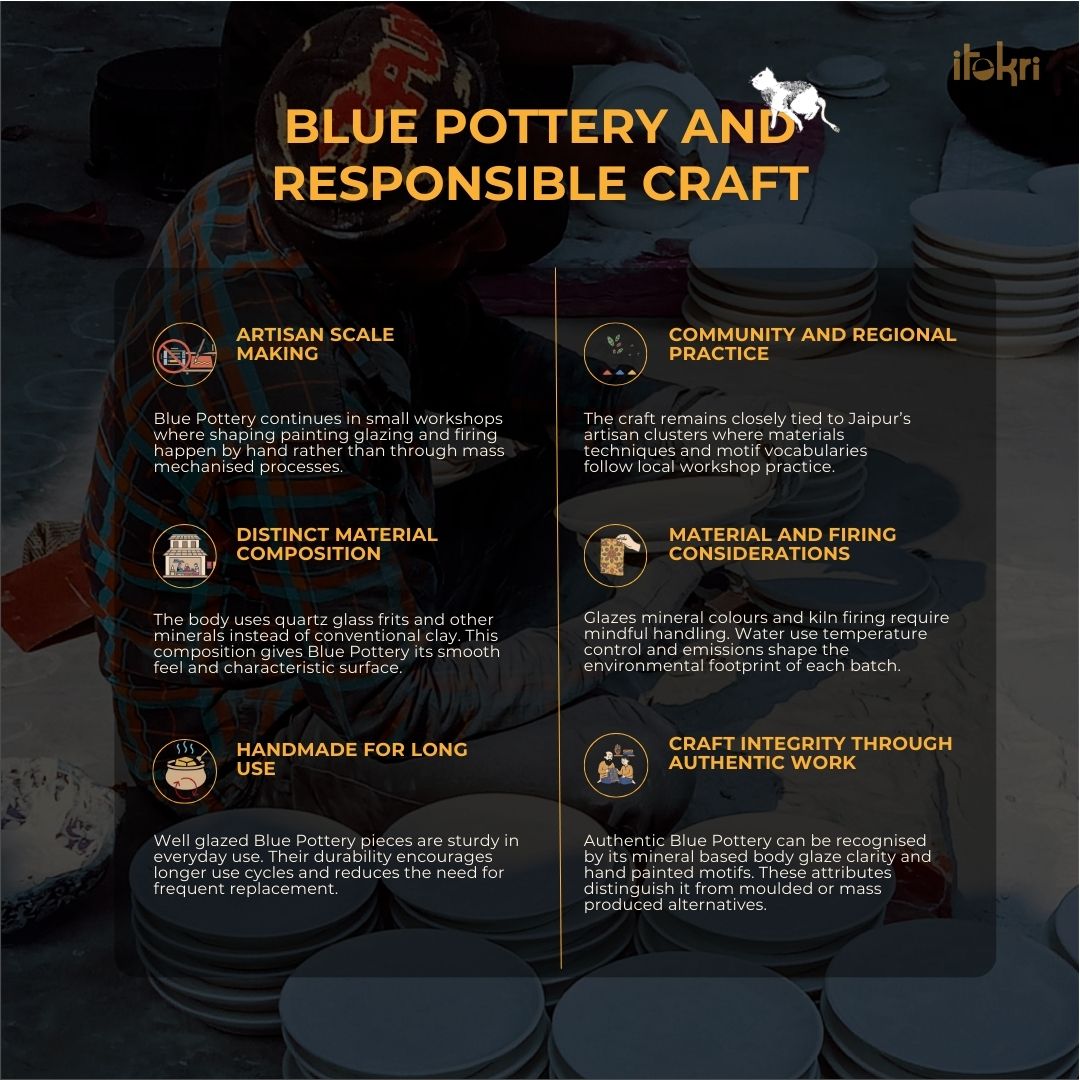 Blue - original pottery ceramic diyas (set of 4) 09