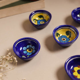 Blue - original pottery ceramic diyas (set of 6) 13