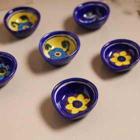 Blue - original pottery ceramic diyas (set of 6) 13