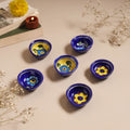 Blue - original pottery ceramic diyas (set of 6) 13