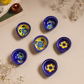 Blue - original pottery ceramic diyas (set of 6) 13