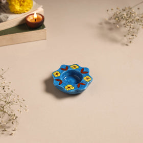 Original Blue Pottery Ceramic Tealight Candle Holder
