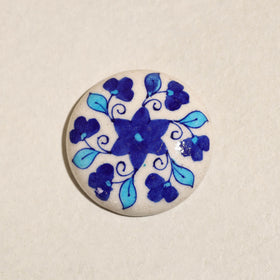 White Original Blue Pottery Ceramic Tile Hand Mirror