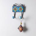  Original Blue Pottery Ceramic Tile Wall Hook Hanger (2 Peg) 