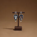 Palak mirror & ghungroo work gs fabart handmade earrings