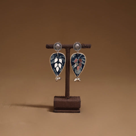 Palak mirror & ghungroo work gs fabart handmade earrings